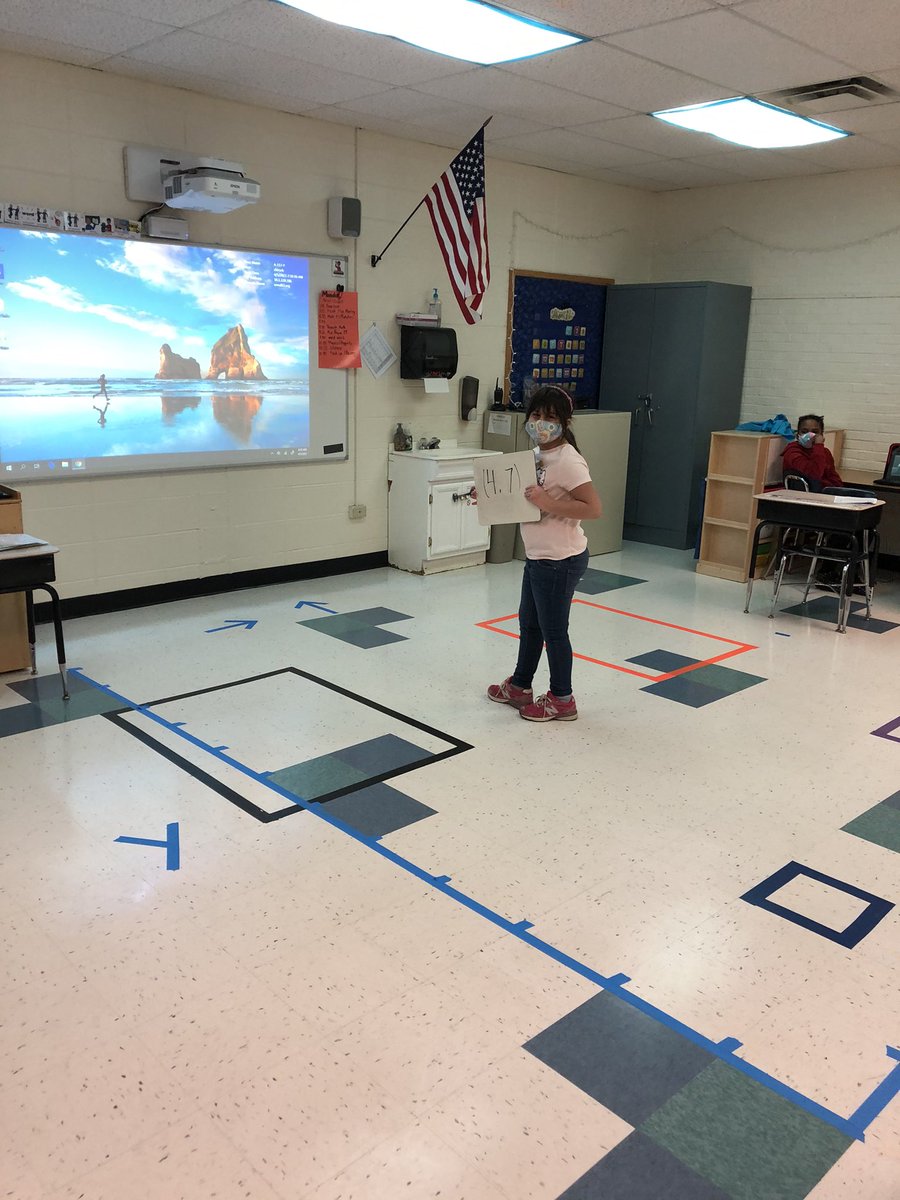 Graphing on the coordinate plane in the classroom floor. Great way to learn “right then up” using our feet. <a href="/apolloD63/">Apollo School</a>