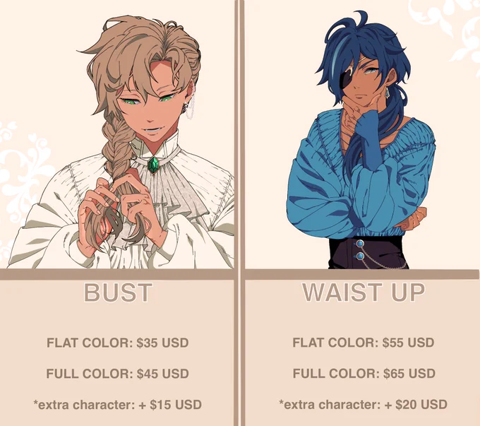 [RTs appreciated ?]

?COMMISSIONS  OPEN  

- PAYPAL ONLY!
- open until stated differently in bio
- full payment upfront
- DM for more info! 