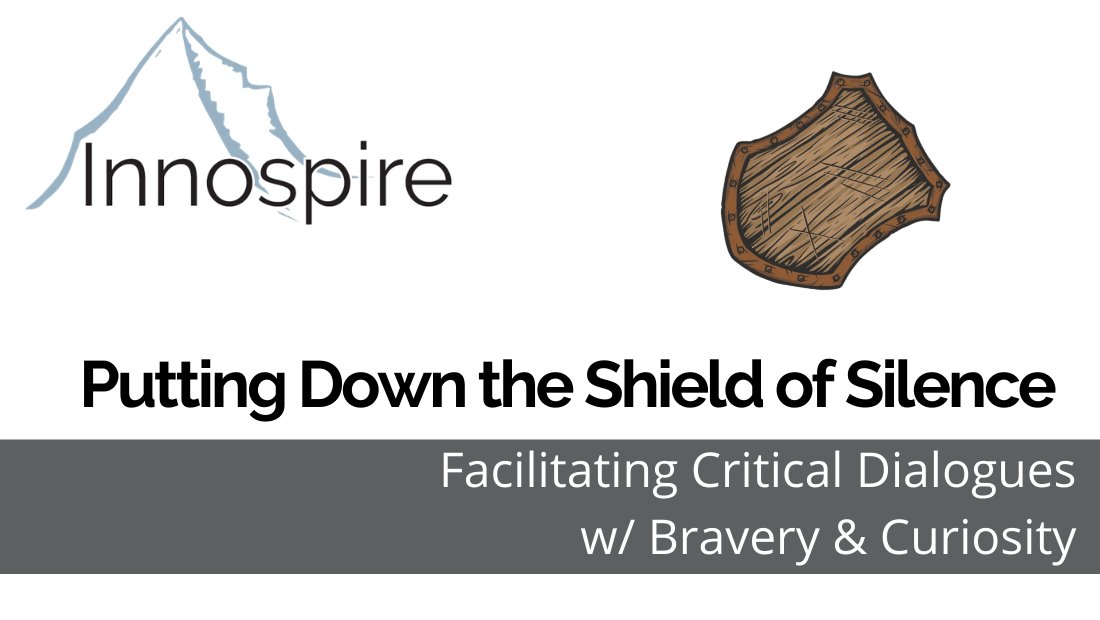 It's easy to silence ourselves and others in the face of critical dialogues. Standing behind a shield of silence protects, after all. But what does it protect? At what cost? A new blog entry. #UDLHE #UDL #AntiracismUDL #Equity #CriticalDialogues 

innospire.org/shield-of-sile…