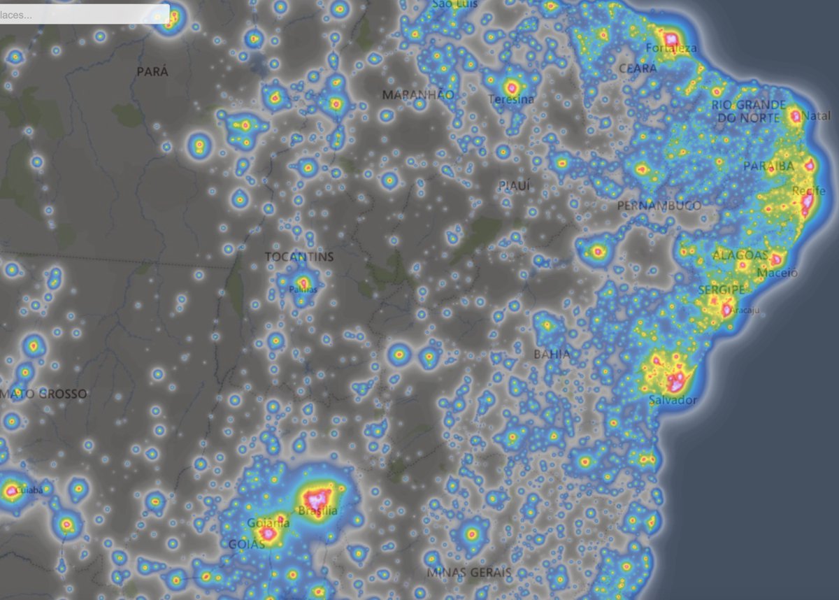 Nessa semana é celebrada a #internationaldarkskyweek , uma forma de conscientização sobre a poluição luminosa nos nossos céus 💡

Este mapa mostra os diferentes níveis em que a poluição luminosa afeta o Brasil 🌃🇧🇷

Via lightpollutionmap.info 

#AstroMiniBR