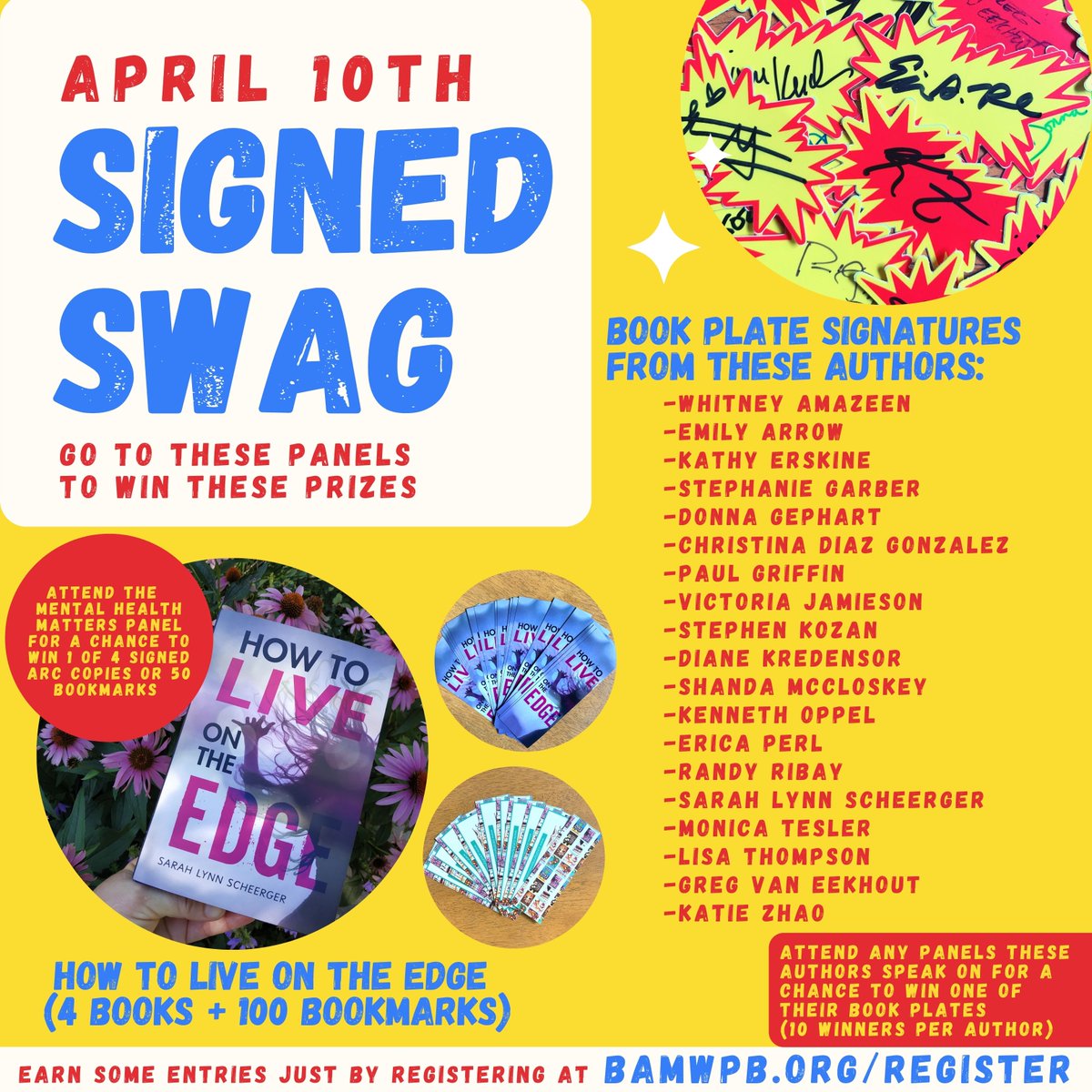 booksartmusicfl's tweet photo. Have you been waiting to hear how to snag all the goodies being given away at BAM?
All you have to do is register and attend on April 10th! You'll get the panel links April 9th. We're thankful for all our authors & friends who provided these treats & made the distance smaller https://t.co/Ju3jjt4oqj