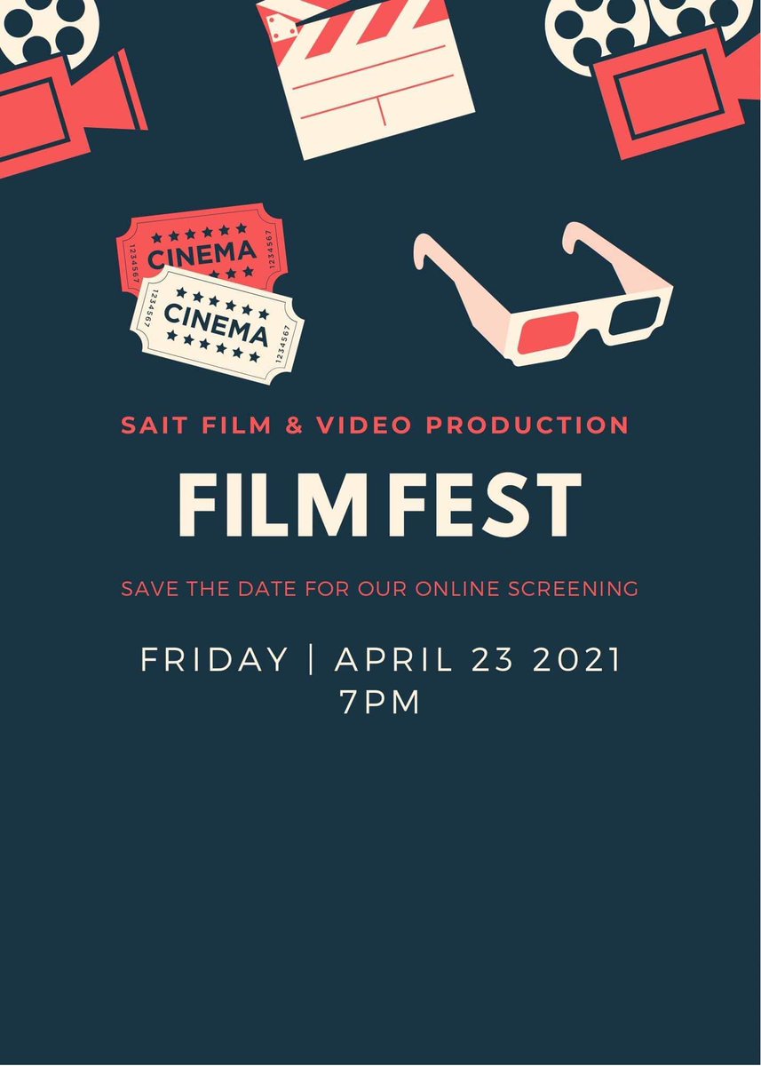 weareasiac's tweet photo. SAIT’s Film and Video Production Program is having its annual screening of the 2nd year projects on April 23rd! Save the Date! Support Student Film!
@Sait
#YYC #Calgary #ABFilm #SupportIndieFilm https://t.co/2iHPUUGMlz