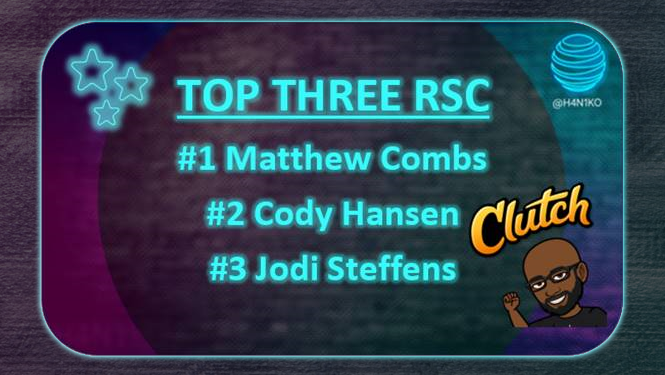 KAMO_GOAT's tweet photo. It's #MondayFunDay and we are kicking off the month with some STRONG leaders! The Top 3 RSC of #TeamKO Let's GOOO! 🤩🏆💙

#KAMO #H4N1 #LifeAtAtt https://t.co/EvOKMdOtcV