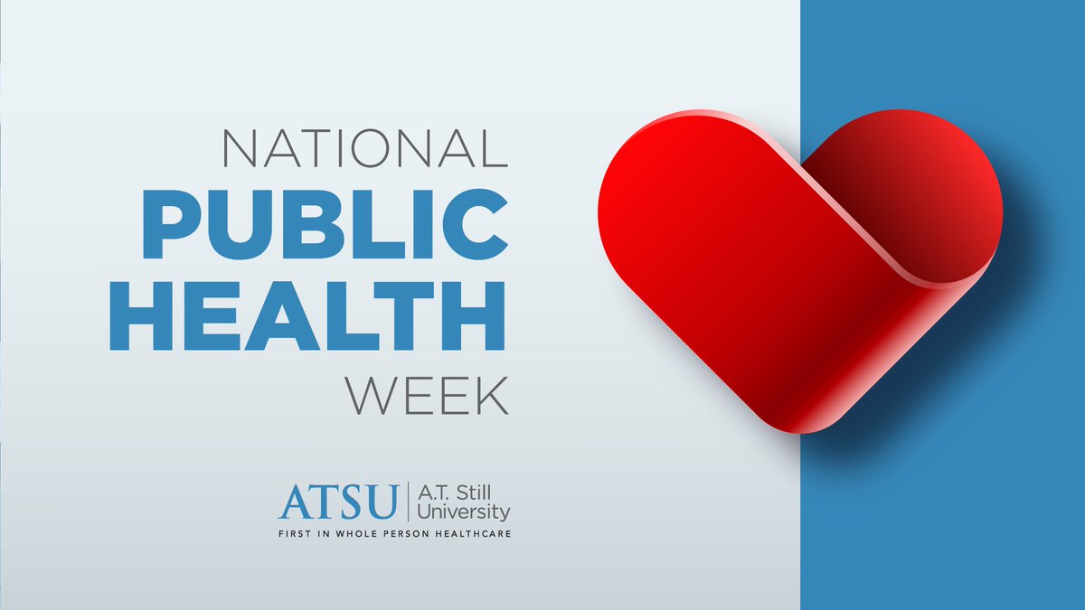 ATSU_news's tweet photo. Today marks the beginning of National Public Health Week, organized annually by the American Public Health Association. Visit https://t.co/xfyGMoTnu9 to learn more about public health and each of the daily focus themes.
#ThankYouPublicHealth #ATSU #ATStill #ATStillUniversity https://t.co/R4QrKg3IjV
