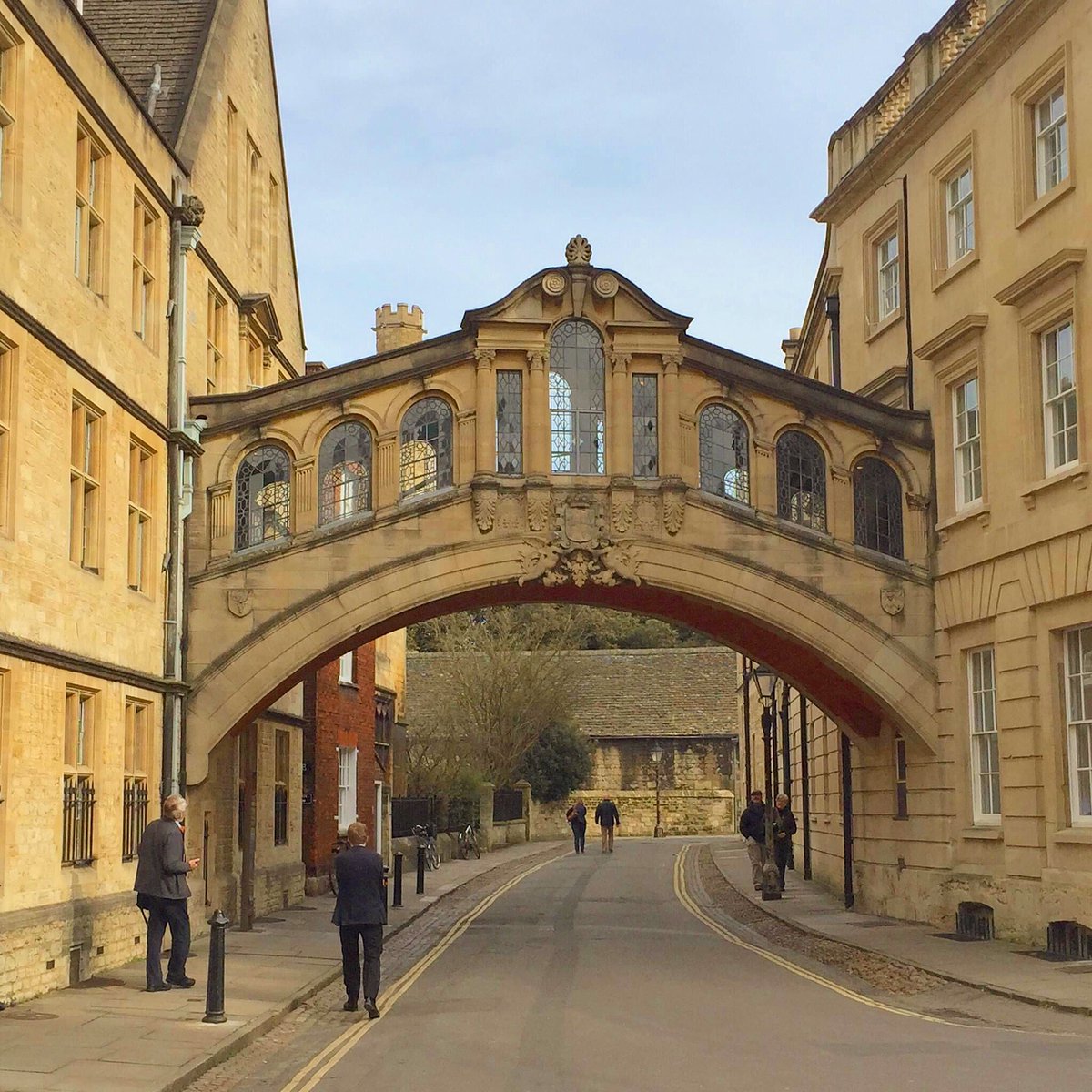 #HertfordBridge, often called the Bridge of Sighs, is a skyway joining two parts of Hertford College over New College Lane in Oxford. It was designed by Sir Thomas Jackson and completed in 1914.