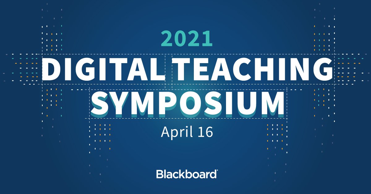 LisaC_Bb's tweet image. Be sure to join us for the 
@Blackboard
 Digital Teaching Symposium on April 16th! It is sure to be an event full of engagement, information, and the best ideas in online teaching from educators and students! 
events.bizzabo.com/DTS2021/home
#letsadvancelearning