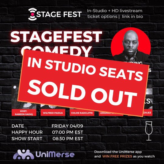 We still have tickets available for the livestream - where you can win free prizes and enjoy good comedy in HD quality! TIX: bit.ly/2P0JVh6
#livestream #comedy #free