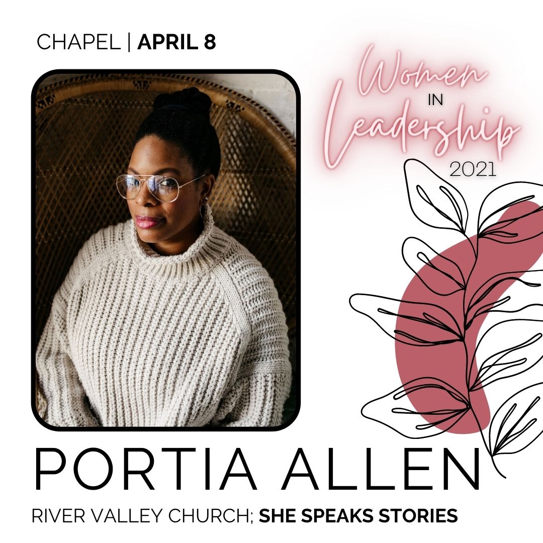 #WomenInLeadership continues tomorrow with guest speaker #PortiaAllen! Join us in chapel or watch online! livestream.com/sagulive