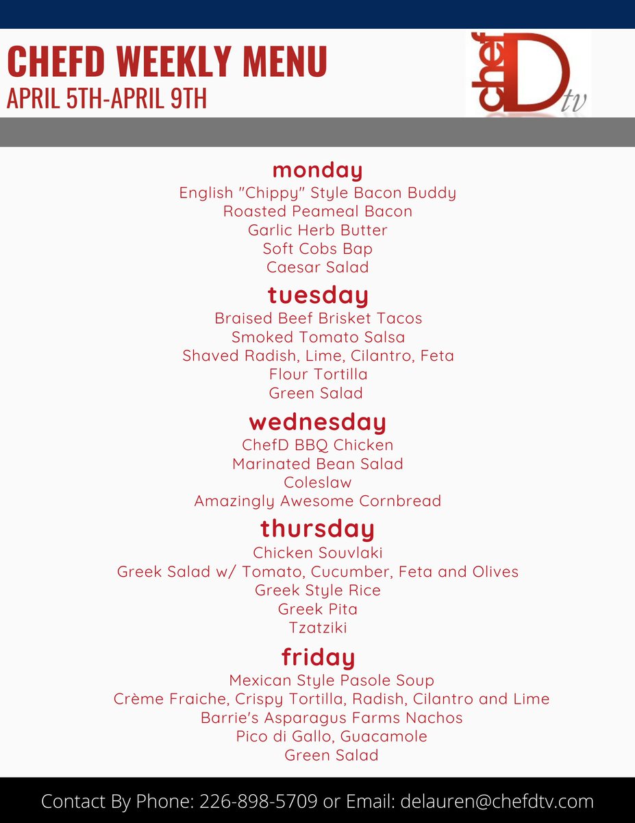 Change up your zoom!  Our weekly features are out.  To avoid disappointment order 24 hours in advance. 
Call now! 226-898-5709