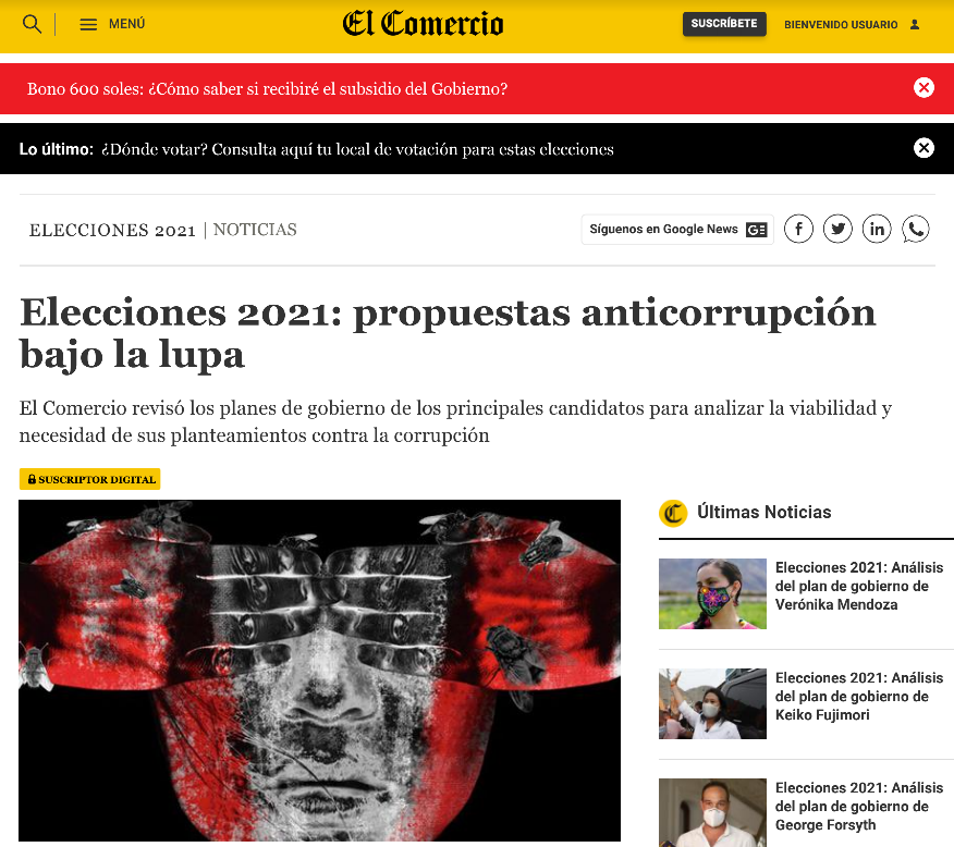 RSDerecho's tweet photo. Yvana Novoa Curich, abogada de nuestra oficina, comentó las propuestas anticorrupción de los candidatos a la presidencia para El Comercio, junto con Samuel Rotta, de Proética. 

Pueden revisar los comentarios en este enlace: https://t.co/TUV7MrkM0A https://t.co/txcy92WyXp