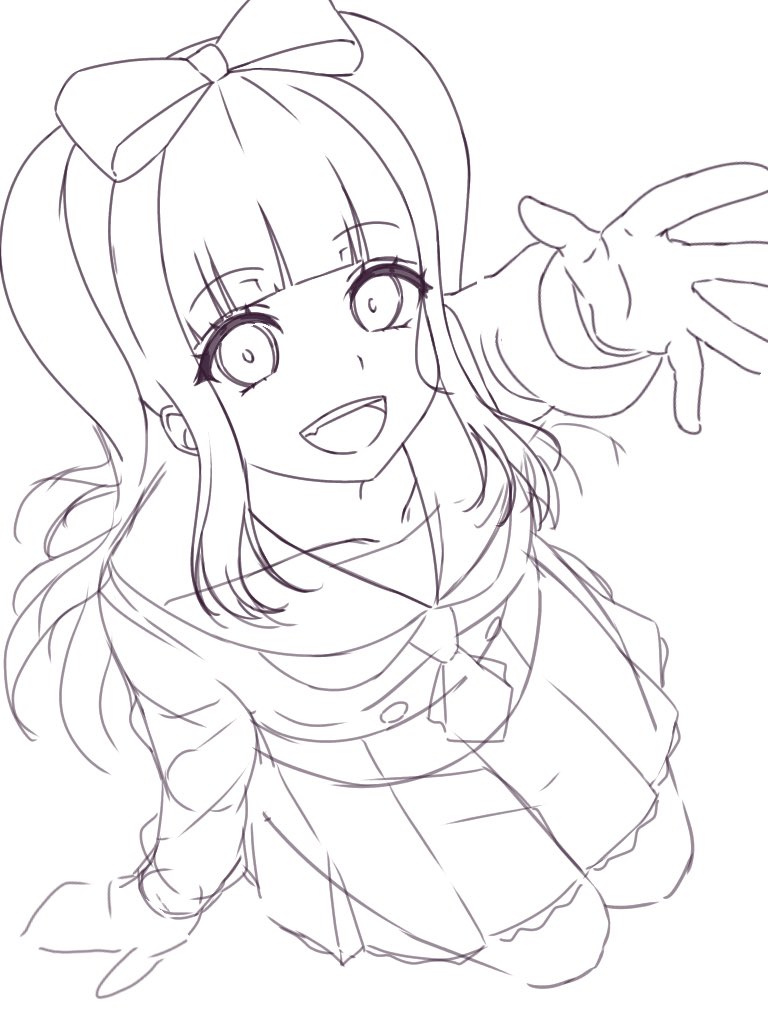 以前描いたみいこちゃんと対になる胡桃ちゃんのラフ 