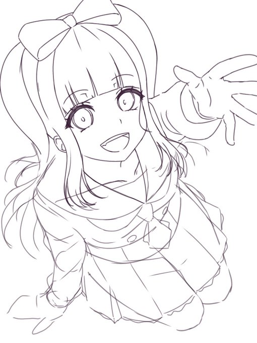 以前描いたみいこちゃんと対になる胡桃ちゃんのラフ 