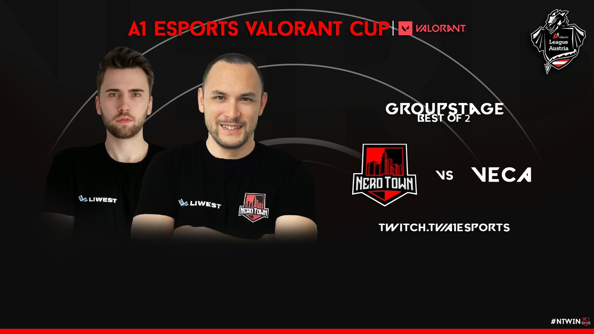 Today we play our first Game of the <a href="/A1eSports_AT/">A1 eSports</a> Valorant Cup groupstage! 

🕘 21:00
🆚 VECA
📺 twitch.tv/a1eSport

<a href="/NKLSGOD/">nkls</a> @kev1nGO <a href="/miles12318/">Miles</a> <a href="/blaZZ0r_/">blaZZ0r</a> <a href="/kELTNval/">kELTN</a> 

#NTWIN 🏢❤️