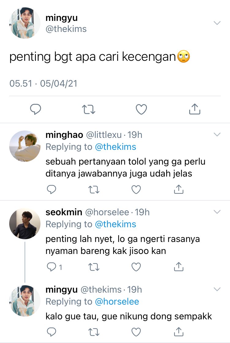 codinglanguage's tweet image. temen gue goblok semua -minghao 2021