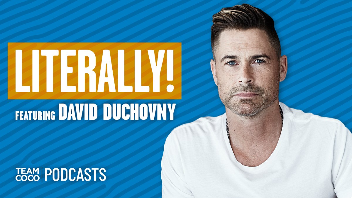 TeamCoco's tweet image. .@RobLowe and @DavidDuchovny sit down to discuss conspiracy theories, minimalism, and the danger of doing your own stunts on an all-new &quot;Literally!&quot; Listen now @ listen.teamcoco.com/literallyducho…