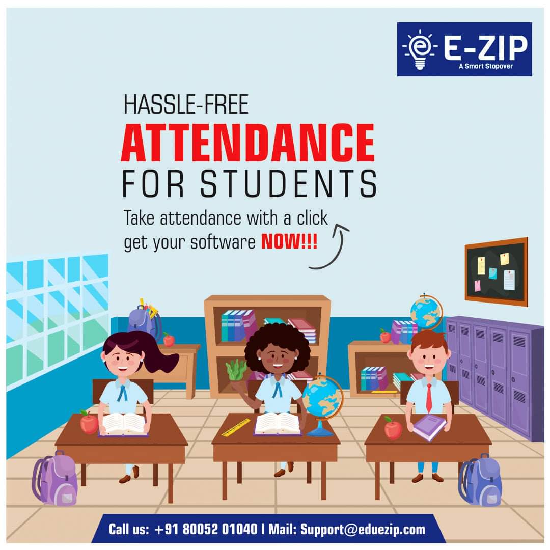 Hassle Free Attendance for Students

Now time has come to bring your Academy on Digital Platform.
M :- +91-80052-01040
#EZIP #EZIPLucknow #ERPsoftware  #SchoolERPSolution #BulkWhatsappService #StudentAttendance #DigitalIndia #ContactLessServices
#educationerp