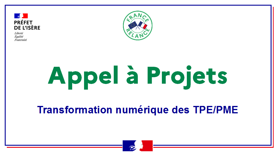 Prefet38's tweet photo. #FranceRelance 
Un nouvel appel à projet pour la transformation numérique des entreprises a été ouvert le 30 mars, pour une durée d’un mois. 
➡️https://t.co/gxIdseeZB4
➡️https://t.co/hkMTlBlN1W https://t.co/hUqLeKx0cD