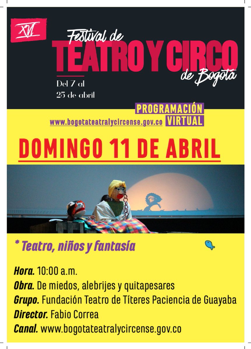 ceincre's tweet photo. Para disfrutar del Buen Teatro los invitamos a agendar para este domingo 11/04, hora: 10 a.m. , a través de https://t.co/62N62k0frH , la presentación de la Fundación Teatro de Títeres Paciencia de Guayaba. https://t.co/sljsBCCAph