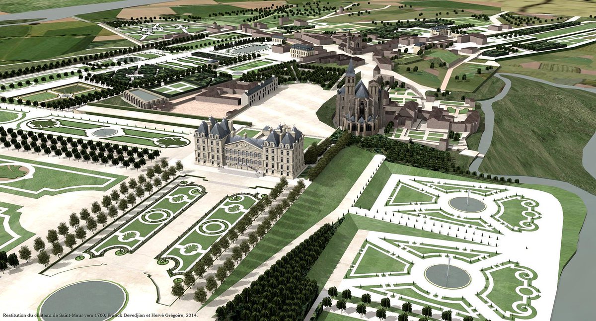 Je termine pour Saint-Maur avec les restitutions 3D  du château vers 1700 par Franck Devedjian et Hervé Grégoire.L'article de Monique Kitaeff pour compléter sur l'architecture du château :  https://www.persee.fr/doc/piot_1148-6023_1996_num_75_1_1358