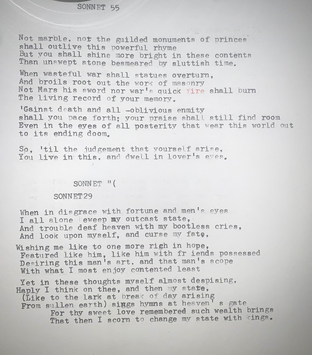 Practicing on my new typewriter using #Shakespeare #sonnets!! Are you excited for the bard’s birthday this month?