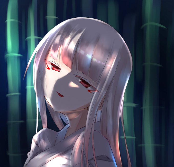 二日月から満月の間の夜にだけえびちゃんは本当の姿に戻ることができる(大嘘)というイラストです 