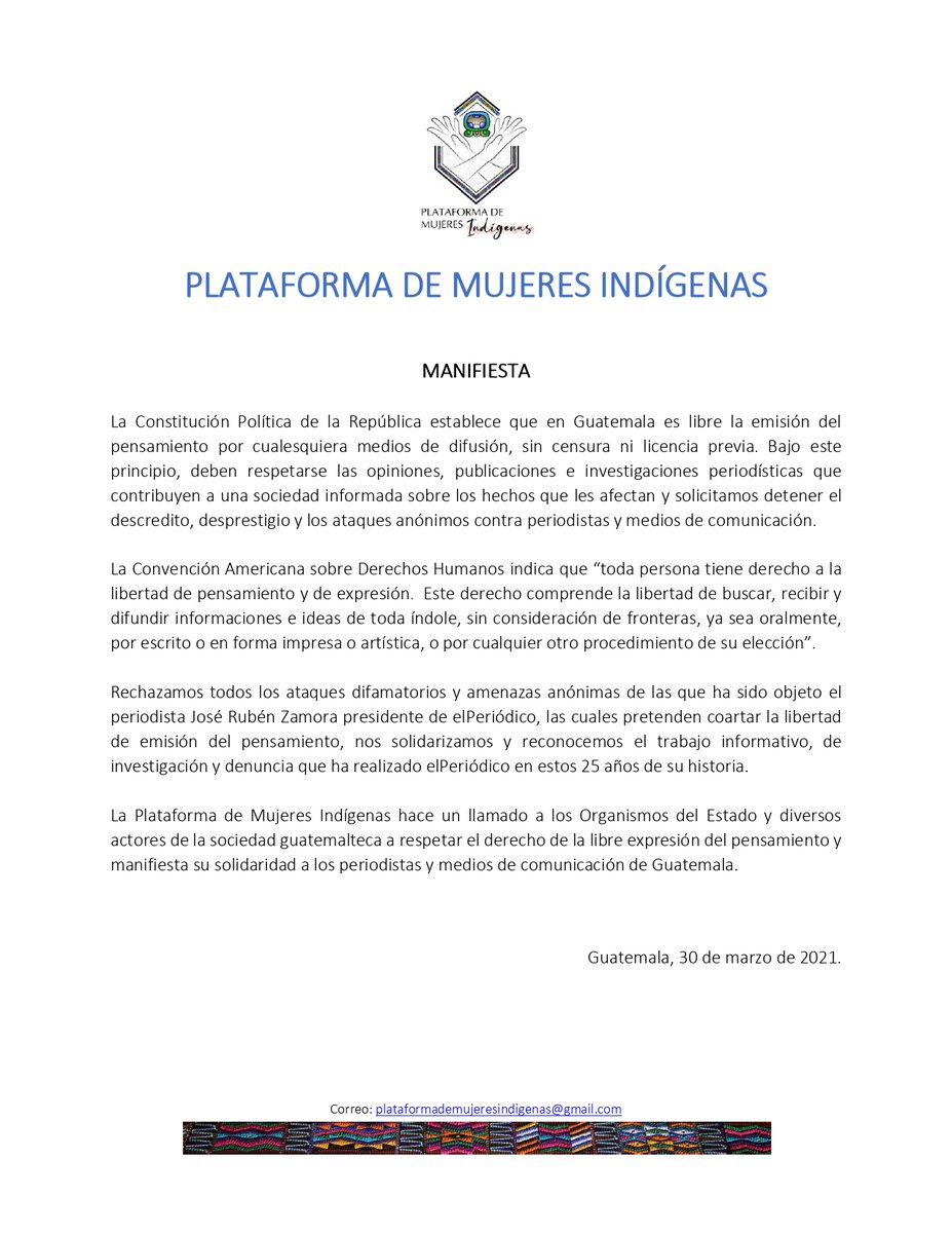 Plataformademujeresindigenas Nobelprize Lettyteleguari1 Rigobertmenchu Ggonzaleznavi El Periodico Chepezamorapic Twitter Com Dtskx917r4 Plataformademi