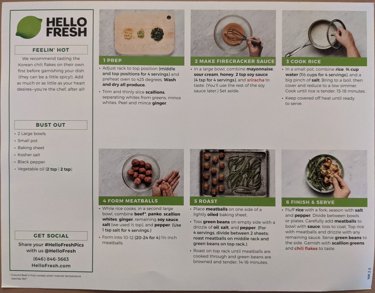 Dane89183885's tweet photo. HelloFresh instructions
- Easy to follow
- Step by step 
- Clear pictures
- Warning of spicy ingredients in red text
- Clearly organized/easy to read
Amazon Desk instruction manual
- Includes a parts list
- Step by step pictures
- Not many words
- White space 
#WR327FoundManuals https://t.co/uum5SC1oRR