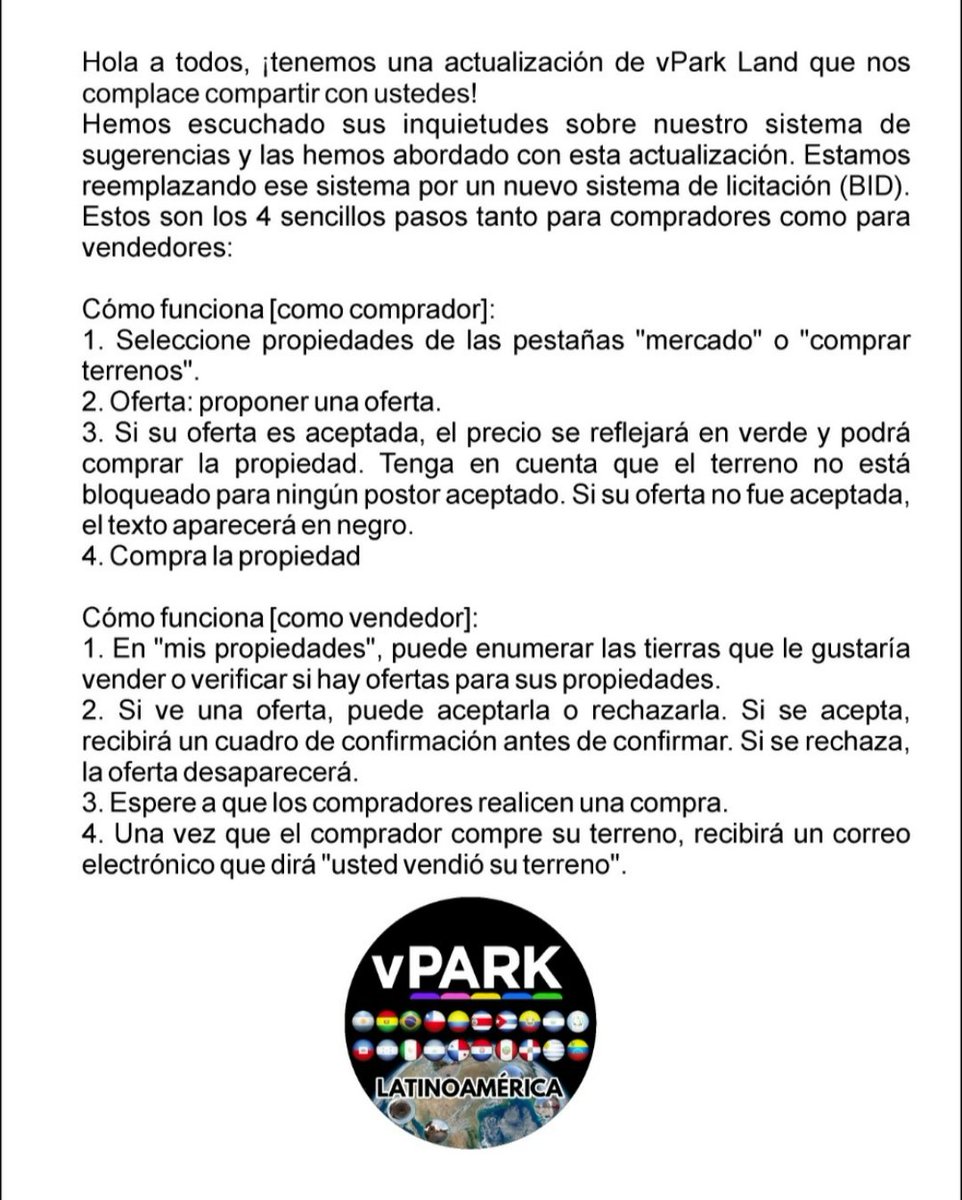 ColombiaVpark's tweet photo. El Bid ya está aquí!!!
💵Coupon code: 0F592778
@GroupVpark @ChileEarth2 @VparkIo @vpark_io @VparkEurope @BrasilVpark @vPark_io_team @vParkEarth2 @BrasilEarth2 @io_vpark @E2_Vpark @E2News @portugalvpark https://t.co/1kis8nbf81