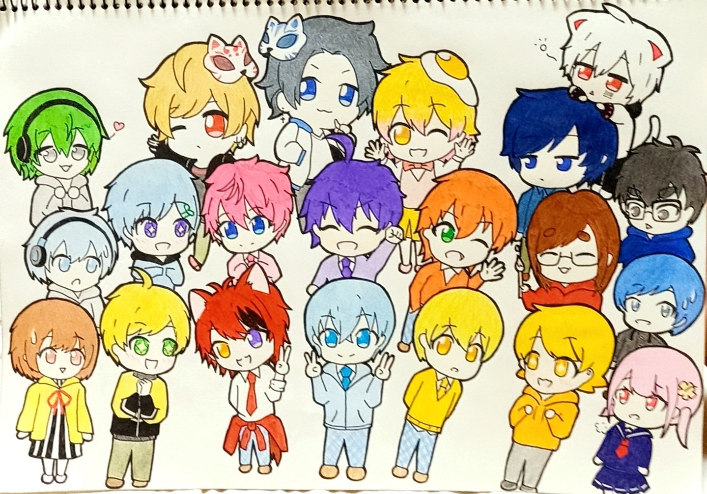 エキル 歌い手兼絵師 イラスト ちびキャラ すとぷりギャラリー からあげあっきぃ見ろ なつめさんちの美術室 プリうま まふあーと まひとくん P丸様 そらるの絵 稲荷兄弟 ピノの羽 主が大好きなyoutuber様達の ちびキャラです T