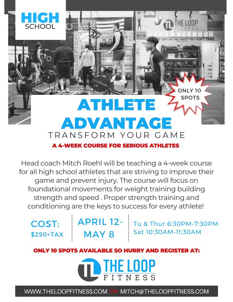 Great opportunity! Don't miss out. Only 10 spots available! If you want to up your game here is a great opportunity! Just ask <a href="/Joe_Gonzales21/">Joseph Gonzales</a> <a href="/kasen_kinchen/">Kasen Kinchen</a> <a href="/loganbruce55/">Logan Bruce</a> <a href="/max_moenoa/">Max Moenoa</a> if it's worth it. theloopfitness.triib.com/events/athlete… #lakestevenswa #