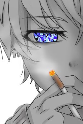 冷徹 せっかくかっこよく書けたのに煙草の火をつける所間違えたやつ オリキャラ イラスト イラスト好きな人と繋がりたい イラスト初心者 イラスト練習中 描いてみた 煙草