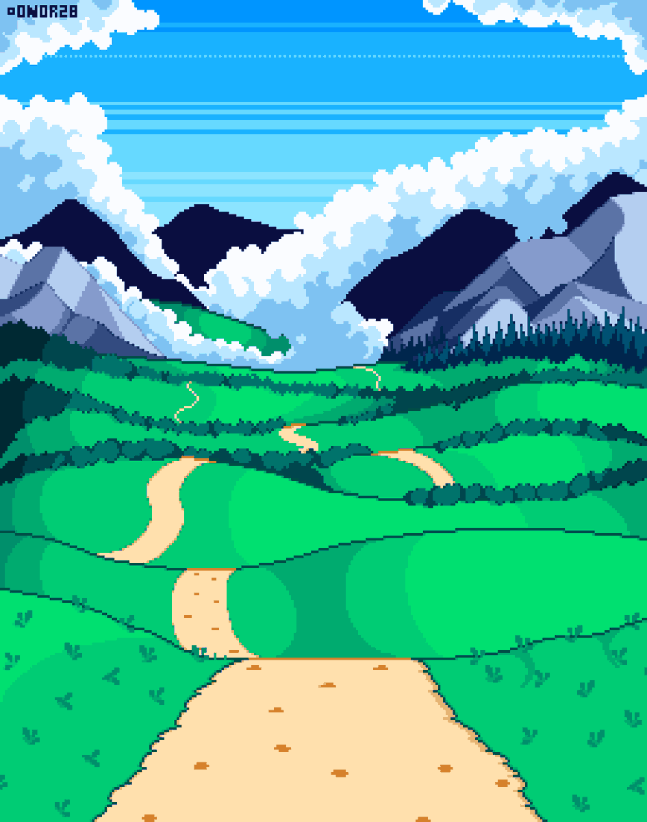 Onor28's tweet photo. #pixelart #ドット絵 #aseprite
Eu amo desenhar cenários 💙 https://t.co/KfaJTuEFZ5