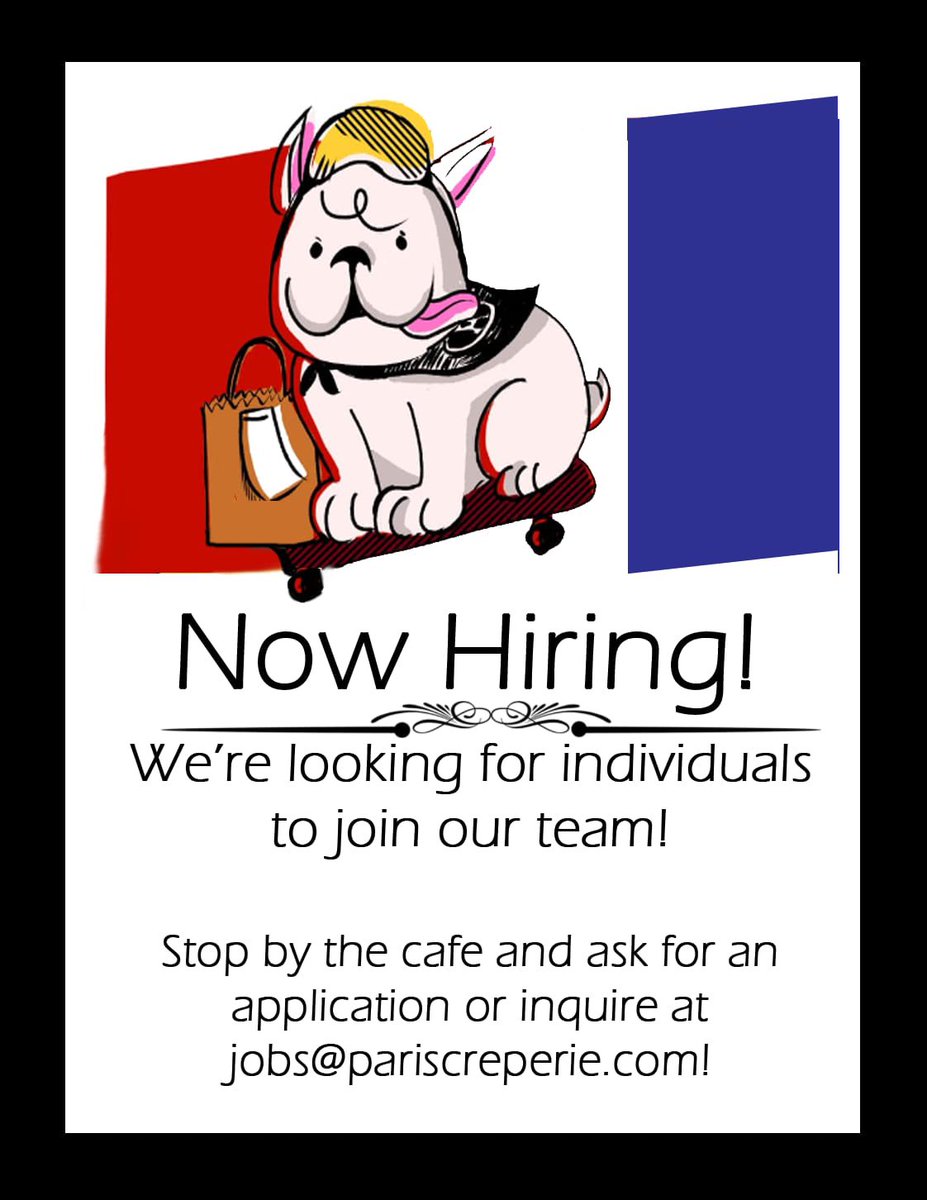 New job opportunity here in the café! Want barista experience? Improve your team building skills? Never had a chance to cry in a walk-in? Apply today! (PSA: We do not cry in the walk-in... that often.)