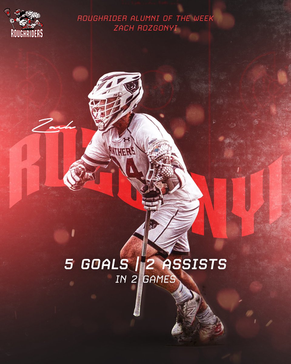 MDRoughRiders's tweet photo. #RoughriderNation alumni of the week is Zach Rozgonyi of @FloridaTechMLax. Roz netted 5 goals in 2 games for the Panthers this week along with 2 assists. Congrats Roz.
#RideorDie https://t.co/B9L8EzwHe0