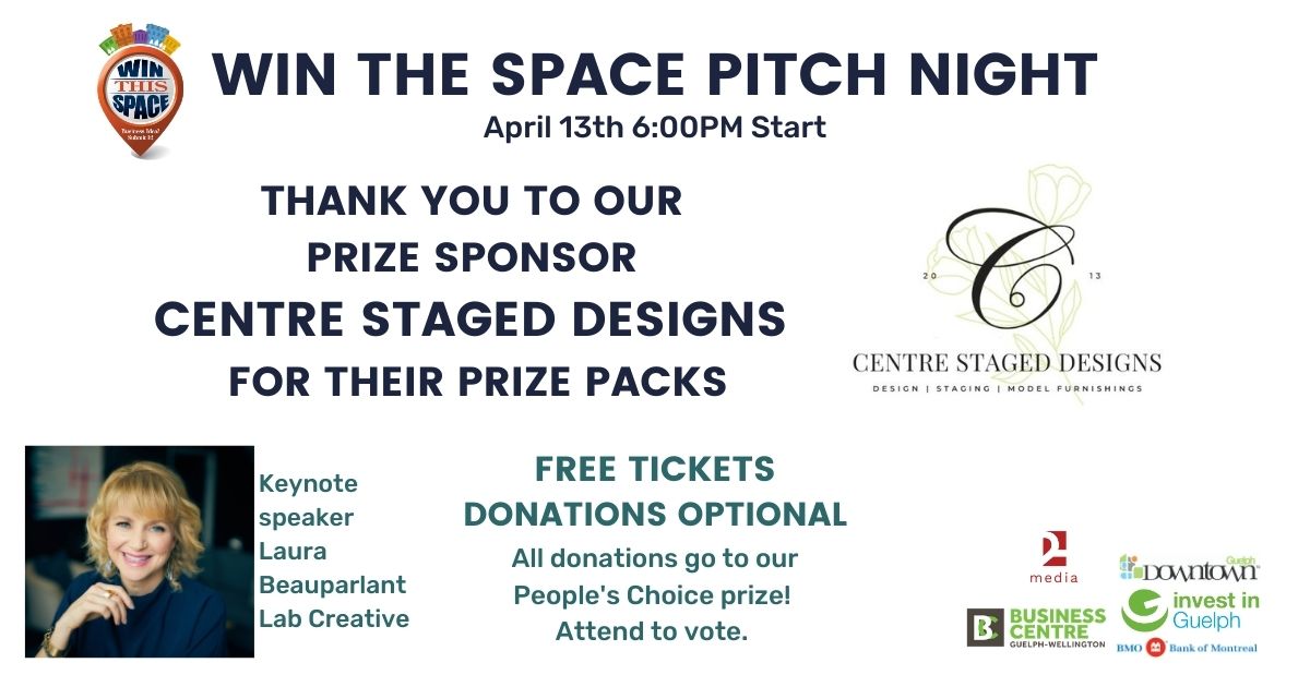 BCGuelphWell's tweet photo. Thank you to our Prize Sponsor: Centre Staged Designs

Check out their prize for our Win This Space Competition and register to attend the event here: 
https://t.co/3uq45eUuVN

@cityofguelph @InvestInGuelph @DowntownGuelph 
#WinThisSpace #BCGW #EVENT #PitchNight https://t.co/SBDZVb9tlp