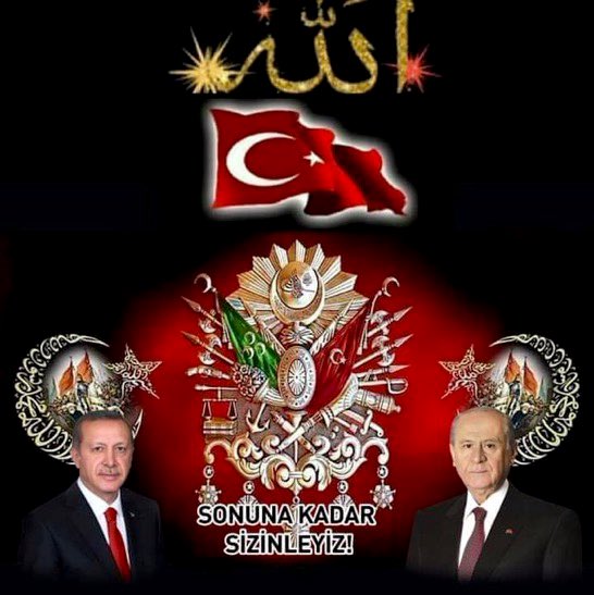 Büyük komutanın <a href="/RTErdogan/">Recep Tayyip Erdoğan</a> Tekbir İşareti Yeter,
15 Temuzda Çıplak Ellerden Tankların Altına Yatan Bir milletin
Sessizligi Korkudan Degildir Bilesiniz ,Sadece 
Bir İşareti yeter Cumhur
İttifakının <a href="/dbdevletbahceli/">Devlet Bahçeli</a> de
Ve Reise Baglıyız
Dış Şergüçlere Degil
#CuntacıAmirallerBattı