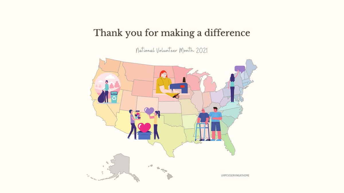 RPCVsServing's tweet image. Happy #NationalVolunteerMonth to everyone giving their time in service 💕 Check out the RPCVs Serving at Home website to find the perfect volunteer opportunity for you then log your hours to be a part of our initiative!