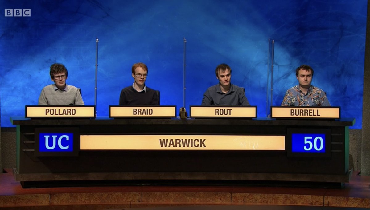 uniofwarwick's tweet image. Congratulations to the University of Warwick on their win against Magdalene College on #UniversityChallenge tonight. We are incredibly proud of our team 👏