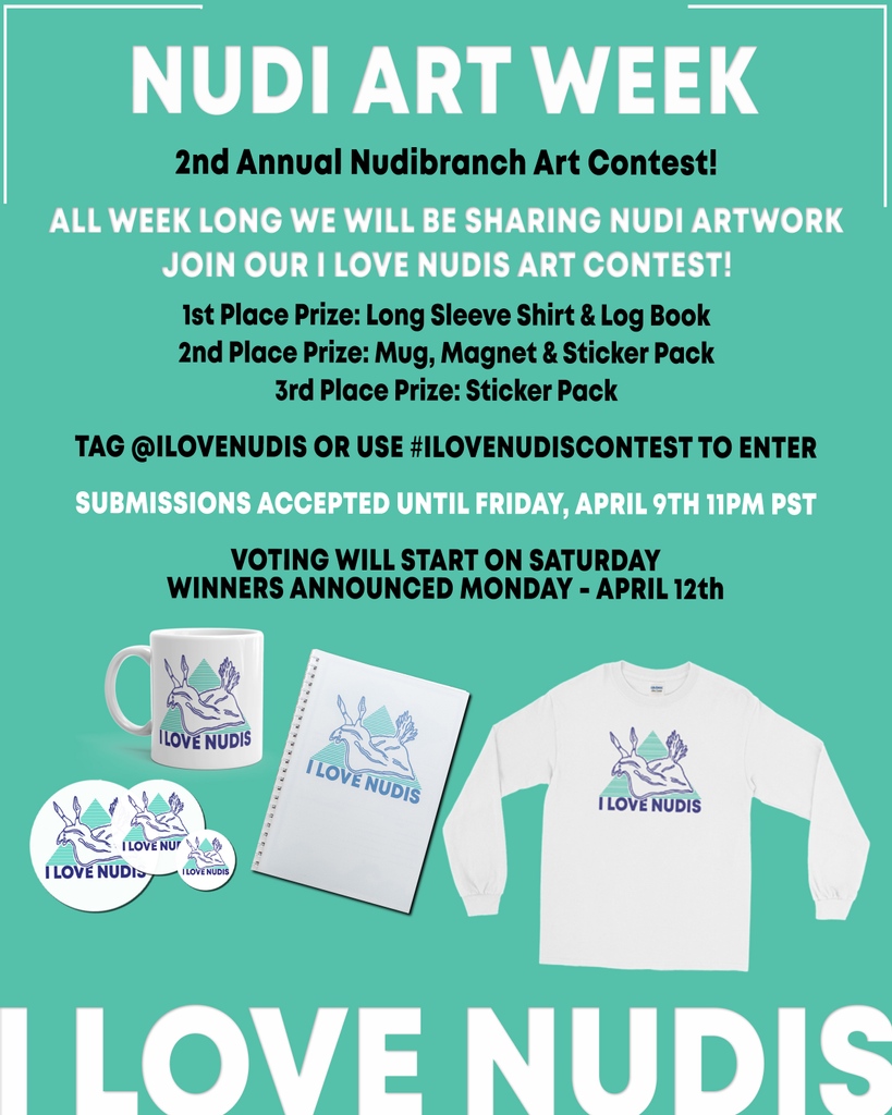 ilovenudis (@ilovenudis) on Twitter photo 2ND ANNUAL NUDI ART WEEK & CONTEST 😍
Enter:
🐌 Color, paint, shape, sketch, paper mache your heart out - theme is Nudibranchs (duh!)
🐌 Tag <a href="/ilovenudis/">ilovenudis</a> in your photo or use #ilovenudiscontest
🐌 Submissions due by Friday, April 9th at 11PM PST!
#ilovenudis #nudibranch 2ND ANNUAL NUDI ART WEEK & CONTEST 😍
Enter:
🐌 Color, paint, shape, sketch, paper mache your heart out - theme is Nudibranchs (duh!)
🐌 Tag <a href="/ilovenudis/">ilovenudis</a> in your photo or use #ilovenudiscontest
🐌 Submissions due by Friday, April 9th at 11PM PST!
#ilovenudis #nudibranch