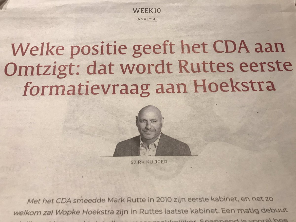 klaassalverda's tweet image. Met @sjirkkuijper @ndnl hebben we met terugwerkende kracht naar de zaterdag voor de verkiezingen een #profeet in ons midden. Hij voorspelde wat de eerste vraag van #Rutte aan #Hoekstra van het #CDA zou zijn bij de #formatie: Gaat meester-dualist #pieteromtzigt de #fractie leiden?