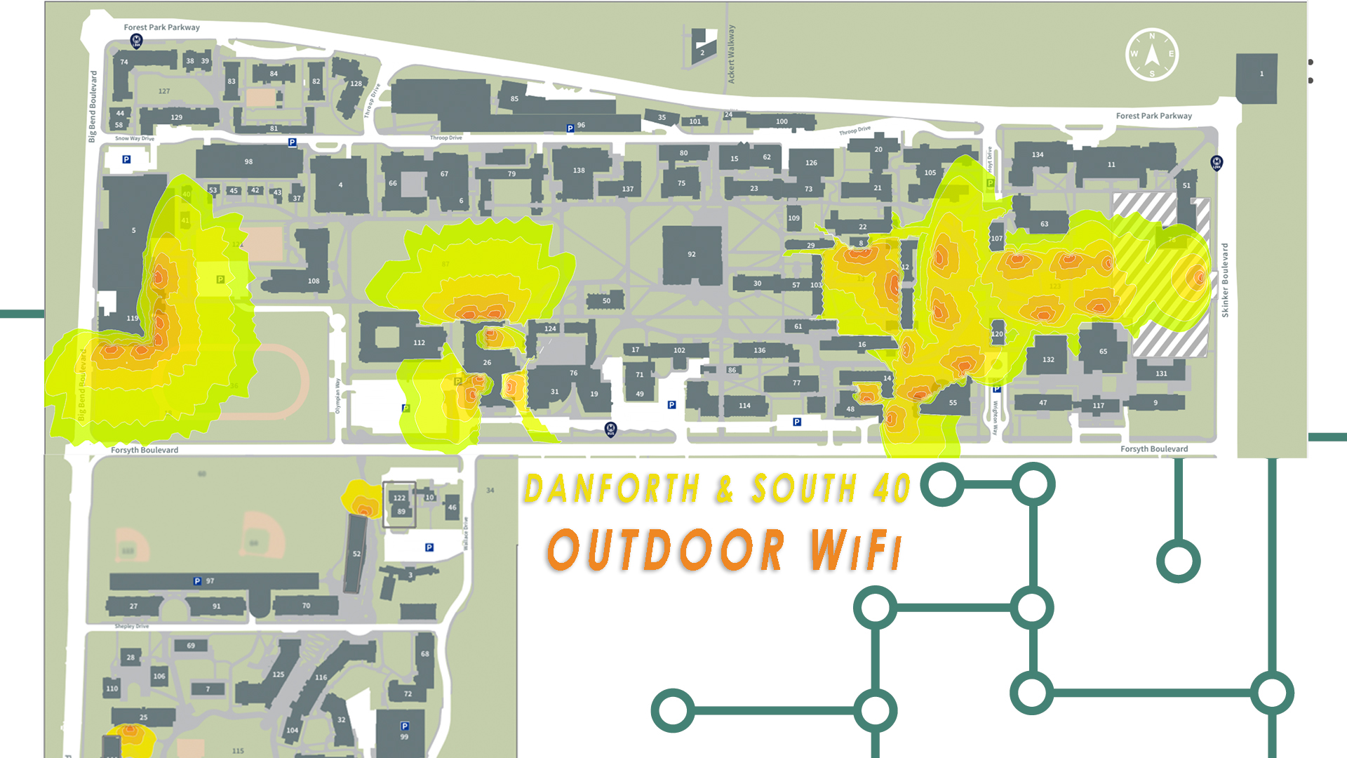 Washu Danforth Campus Map تويتر \ Washu Sts على تويتر: "Is The Spring Weather Making You Want To  Study Outside? Here's A Map Of Outdoor Wifi On The Danforth Campus And The  South 40 #Washu Https://T.co/Yqe60Mjwdy"