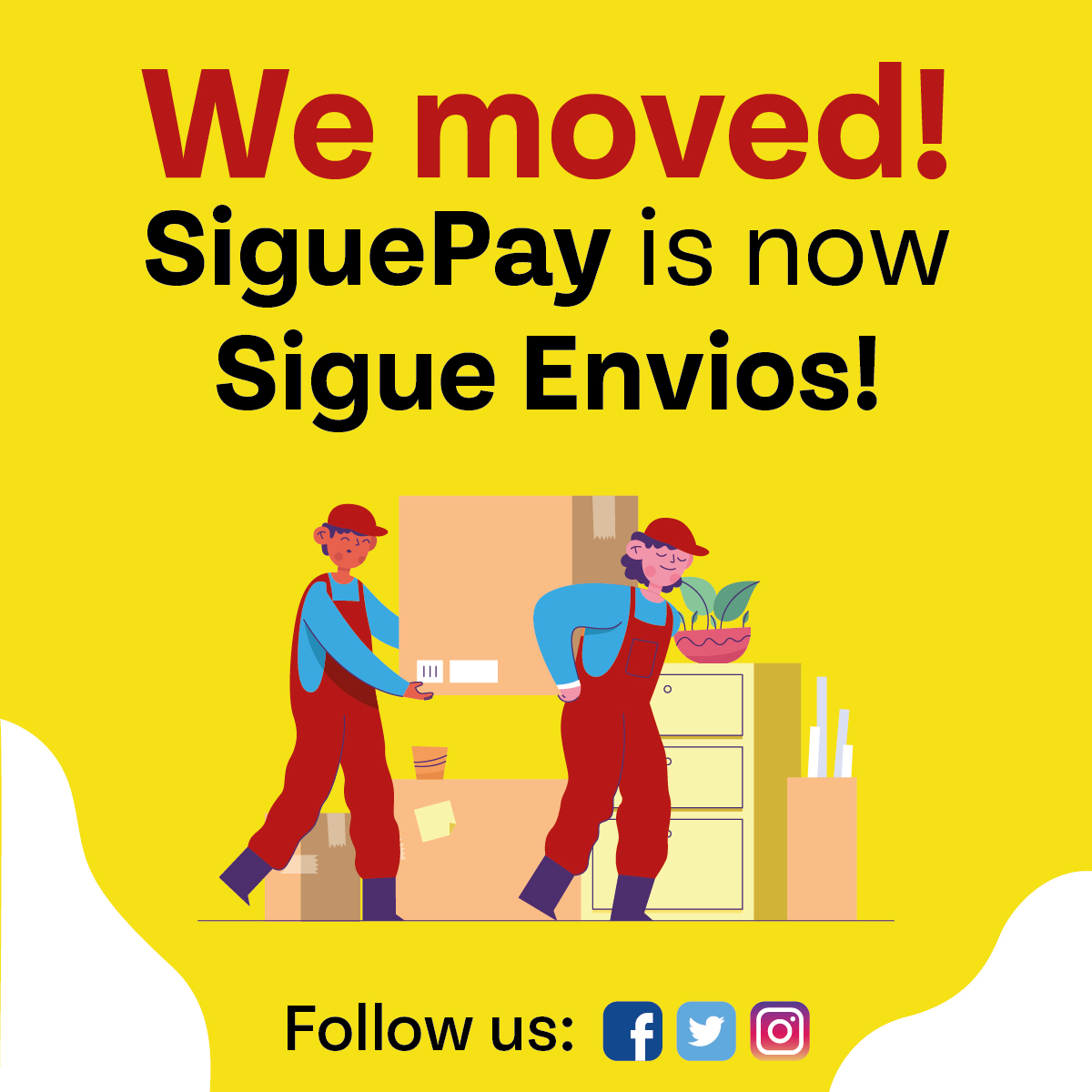 SiguePay's tweet photo. Friends and #SigueFamilia 👨‍👩‍👧‍👧 We would like to announce that SiguePay is now #SigueEnvios! Head over to our @Sigue_Envios Instagram Page to see our #NewLogo and the upcoming promotions! Follow us today!!✨ 
.
#Sigue #SigueEnvios #SendMoney #SigueCorporation #Money #Familia https://t.co/d7dUaJpiWC