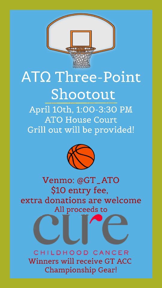 ATOGT's tweet photo. Philanthropy event coming up! Come by to help support childhood cancer research and a chance to win some ACC Champions Yellow Jackets gear. https://t.co/WZru67ewas