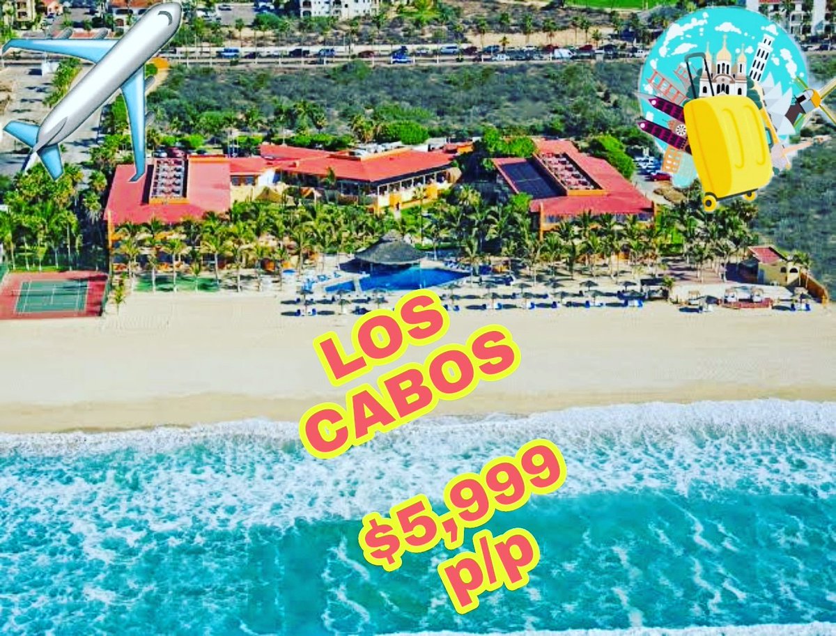 TradventureMx's tweet photo. LOS CABOS ‼️

$5,999 precio por persona en habitación doble 

✅Vuelos redondos 
✅Hospedaje 4 días 
✅Alimentos tipo buffet 
✅Snacks y bebidas ilimitadas 

MÉTODOS DE PAGO 
🔸tarjetas 💳
🔸Transferencia 
🔸Efectivo 💵

Comunícate al ☎️55 62358370 
O manda whats al 📞 5541569575 https://t.co/b9oGGrURRd