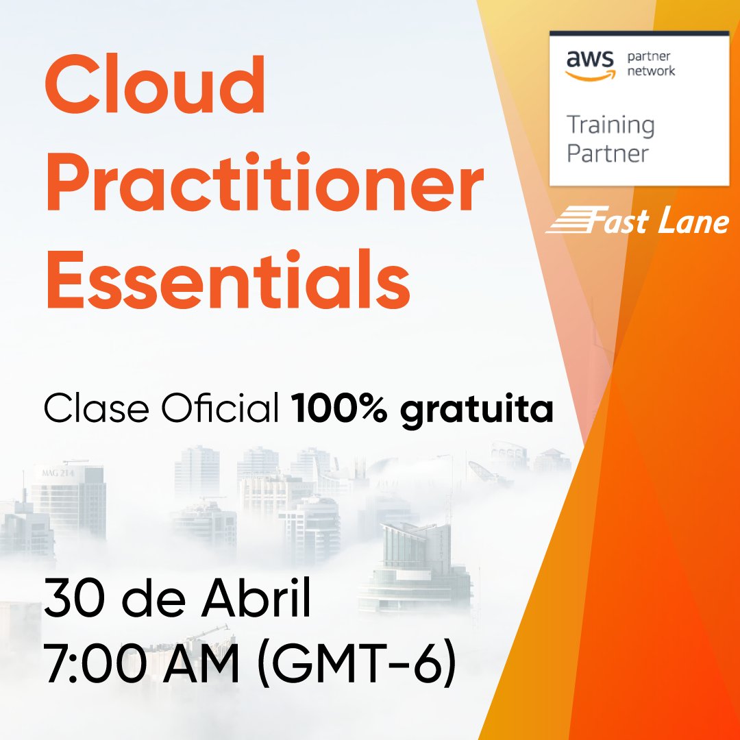FastLaneLATAM's tweet image. Participe en una clase Oficial 100% gratuita 🤑🆓 Cloud Practitioner Essentials 

🗓 30 de Abril a las 7:00 AM 🕖(GMT-6)

Asegure su participación inscribiendose a través del siguiente formulario: 📌
mla.bs/6d266755
 
#fastlanelatam #aws #cloudpracticioner #tecnologia