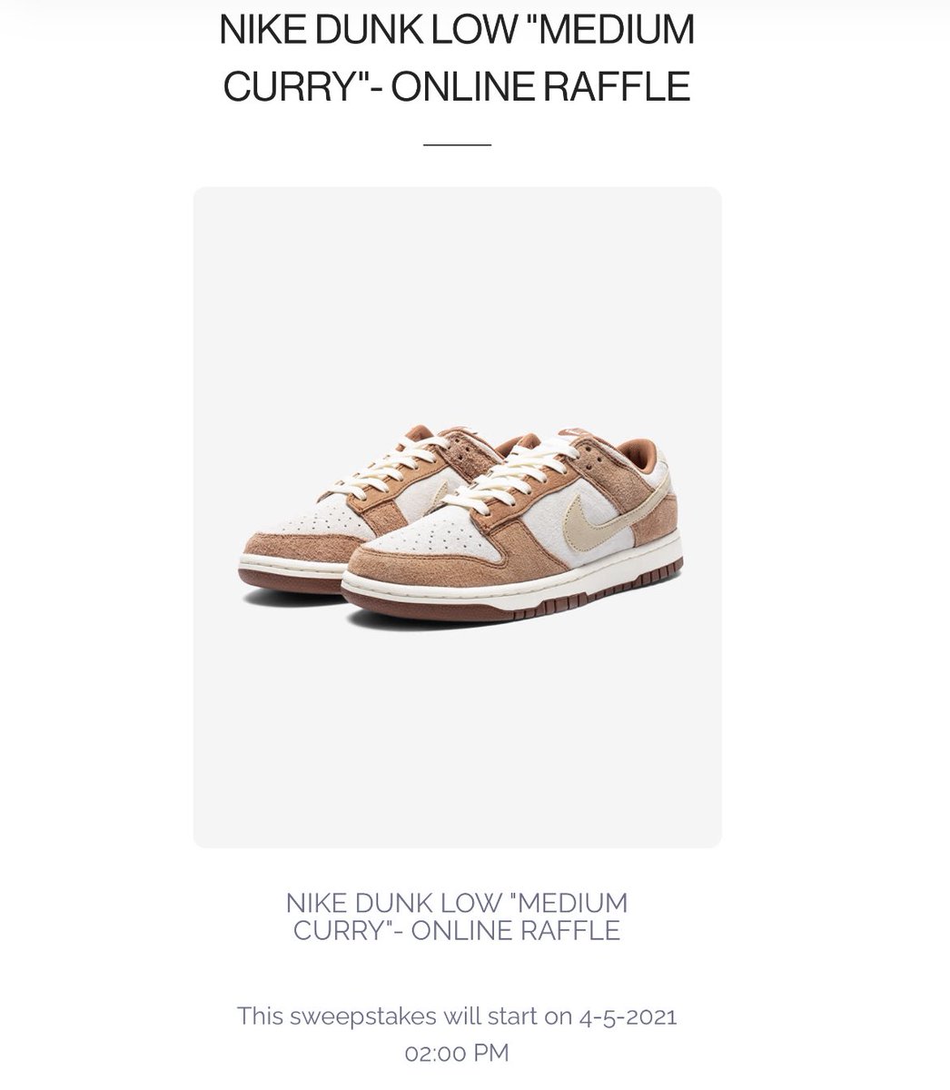 medium curry dunk low raffle