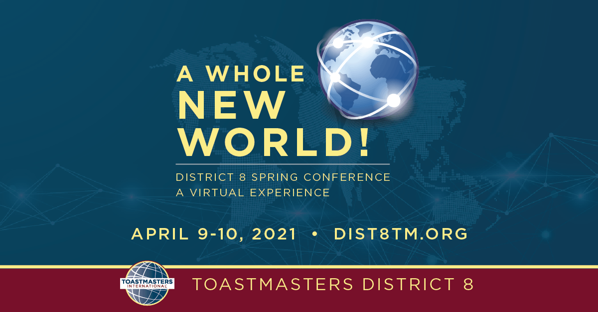 District8tm's tweet photo. Tomorrow is the day! The 2021 District 8 Spring Conference BEGINS!

It's not too late to register for this one-of-a-kind District 8 Conference - the Speakers, the Contests, the Fun!
Register for the 2021 Spring Conference Today! https://t.co/fVfXQcgrdU
#d8TMNewWorld #WeAreDist8TM https://t.co/dg4e2OlJKH