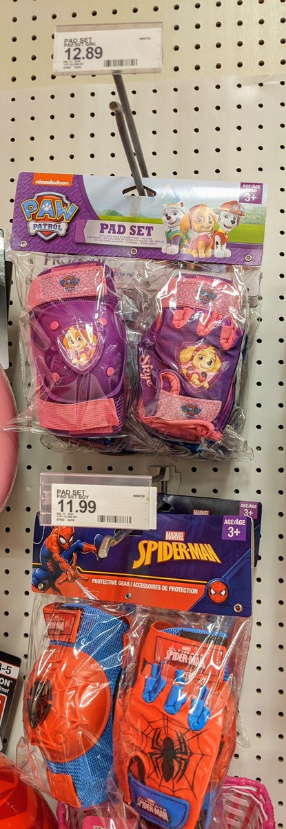 Frustrating for Target to pronounce these the girls' and boys' options for knee pads.