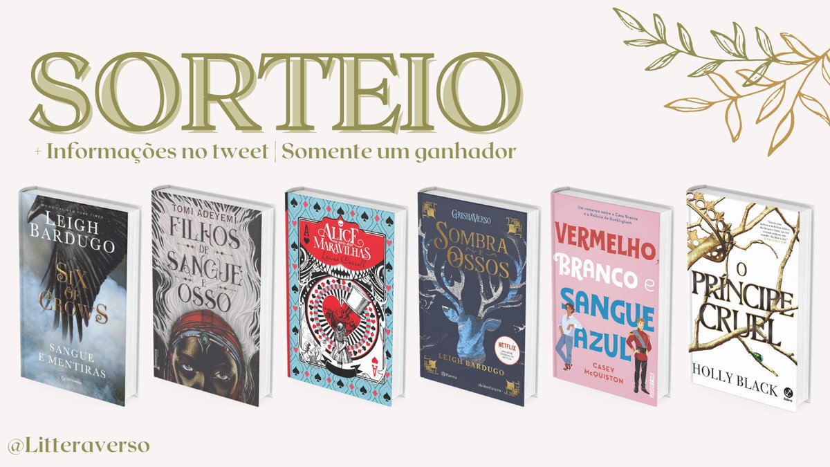 litteraverso's tweet photo. SORTEIO ⚡️

Quer concorrer a um dos livros da imagem?* Basta:

✨ Seguir o @litteraverso 
✨ Dar RT neste tweet (sem citar)
✨ Residir no Brasil

Resultado previsto para 19 de abril. Boa sorte! 💛 https://t.co/bQI8pxxbEj