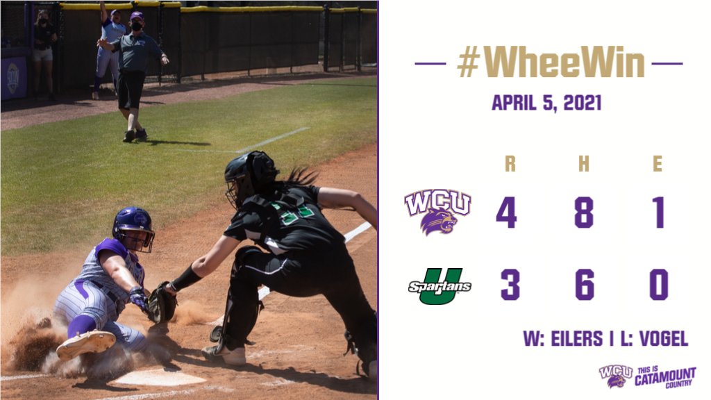 #WheeWin | Myra "The Twitty Effect" Twitty hits a walk-off RBI single as the Catamounts knock off USC Upstate 4-3 in game one.